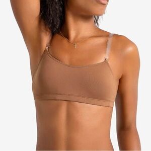 Capezio clear straps bra; size Women’s Small